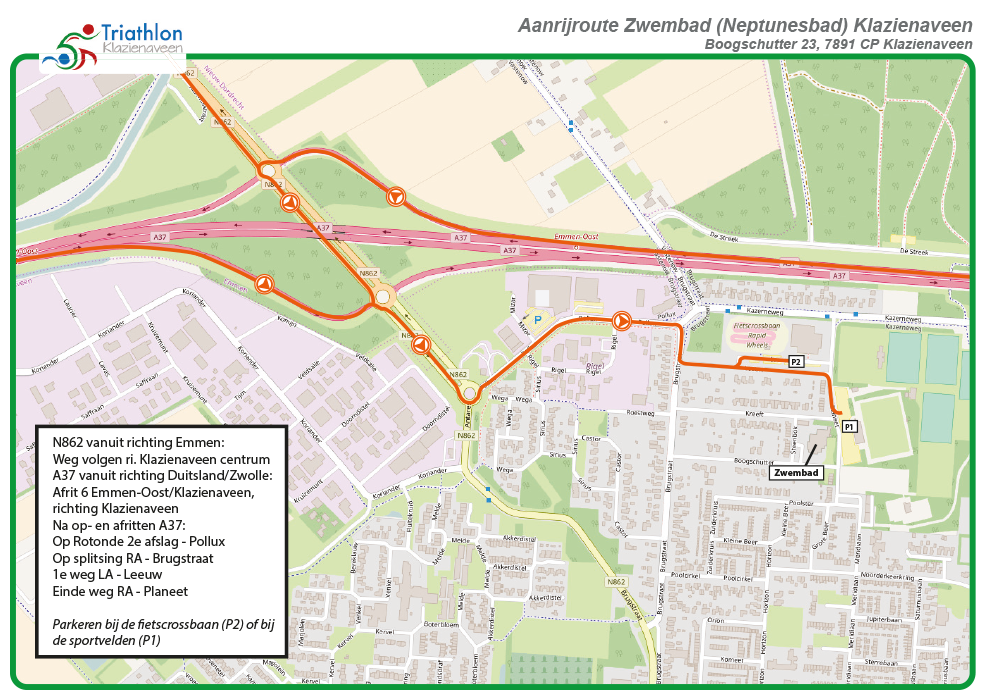 Aanrijroute zwembad